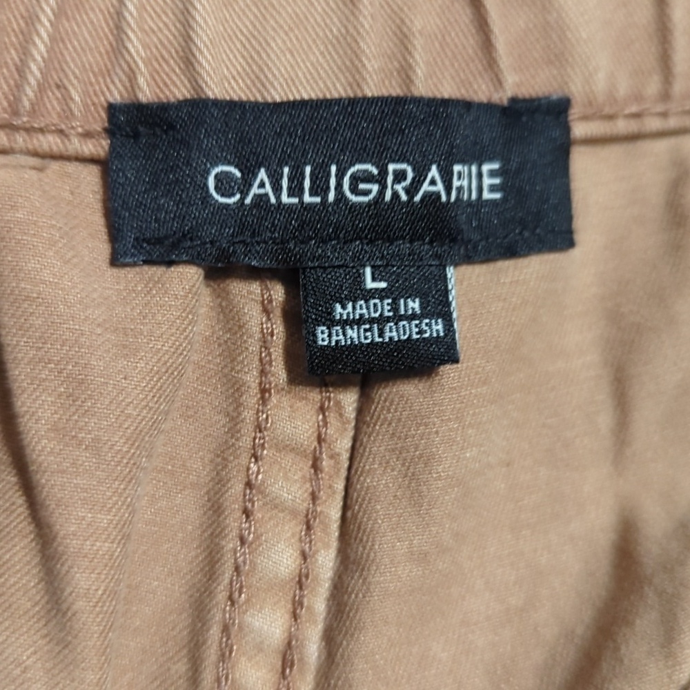 CALLIGRAPHIE Elastic Back Waist Zip & Button Ankle Pant W/ Zipper Detail NWOT - Picture 6 of 7